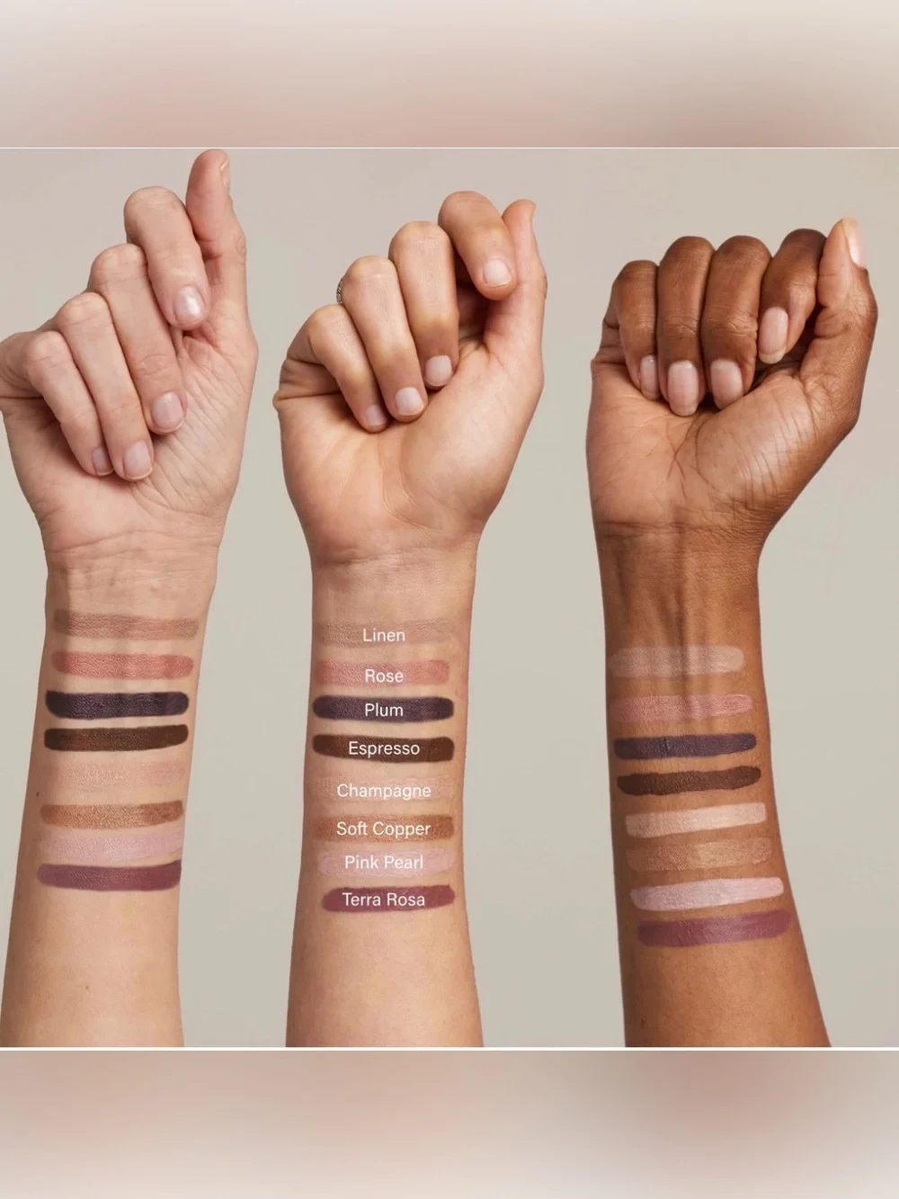 SKINN TRIO Eyeshadow BUNDLE: LINEN, PLUM & PINK PEARL